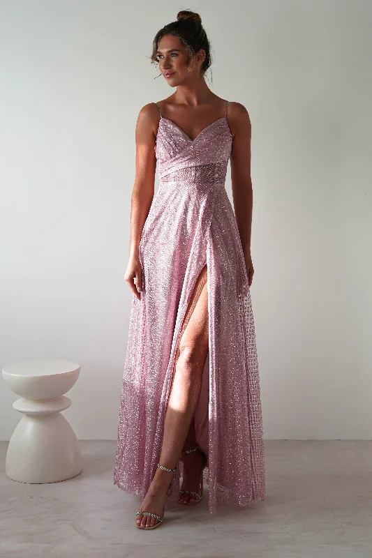  Women's Versatile ApparelSandy Glitter Maxi Gown | Pink