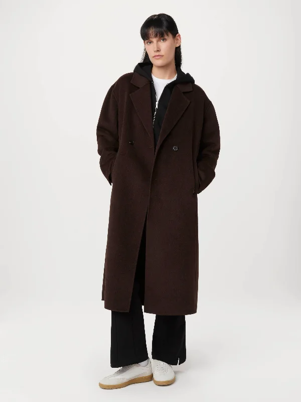  Modern Women's OutfitThe Margaret Recycled Wool Topcoat in Dark Chocolate