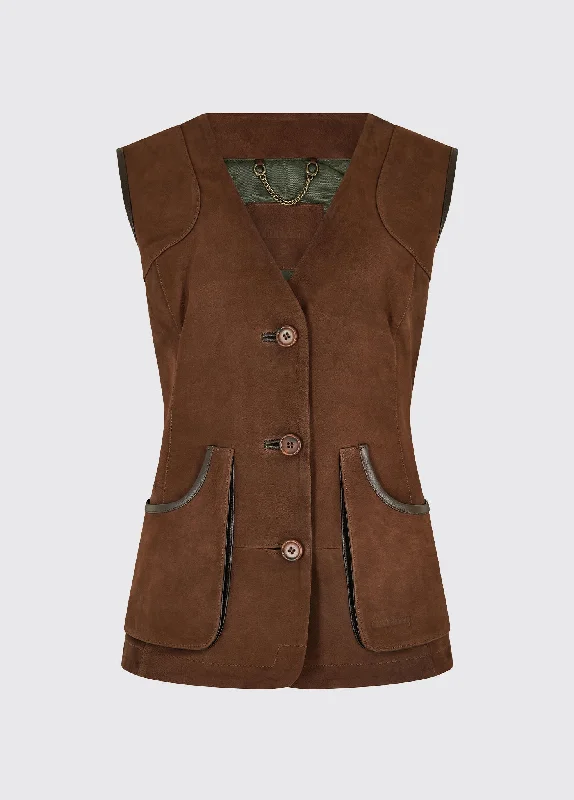  Women's Plus-Size ApparelAllendale Leather Gilet - Walnut