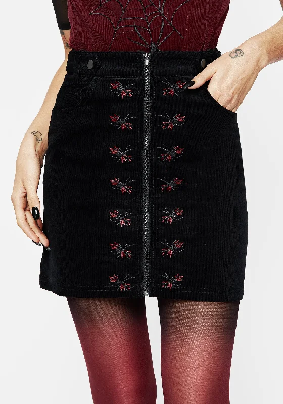  Affordable Trendy FashionSpiderbite Embroidered Cord Mini Skirt