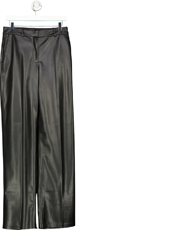  Cozy Comfort Style SaleMANGO Black Wide Leg Leather Effect Trousers UK 10