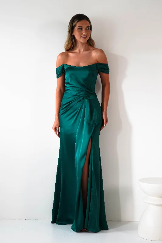  Best Deals Of The SeasonJessi Soft Saton Maxi Gown | Emerald Green