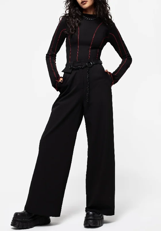  Fashion SaleHellion Chain Belt Wide Leg Trousers