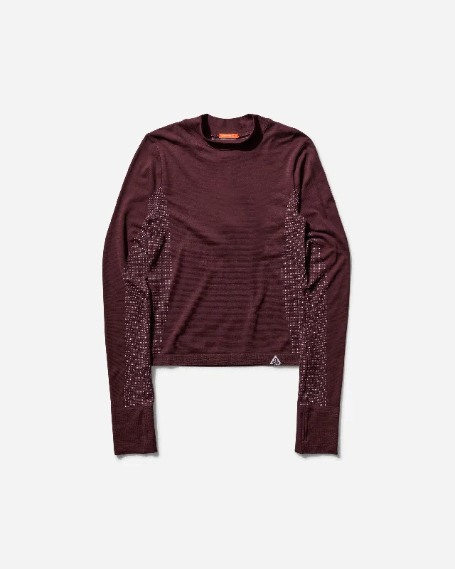  Women's Urban ClothingWomen's ACG Delta River Baselayer Longsleeve Top Burgundy Crush