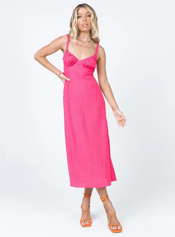  Women's Evening OutfitGeorgia Midi Dress Pink