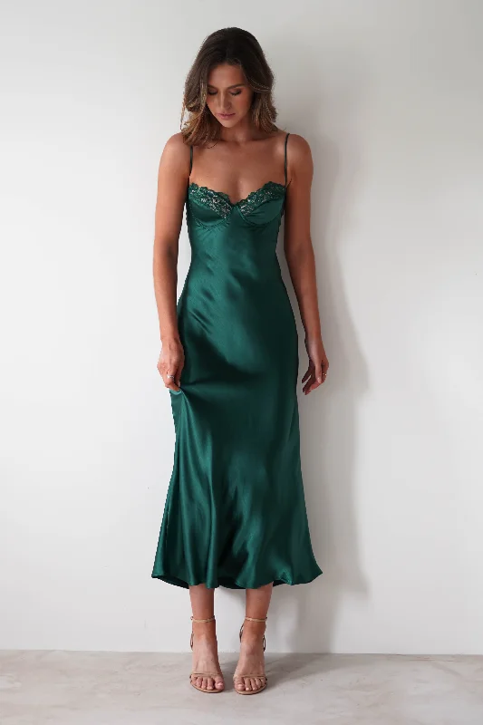  Fashionable Comfort PromotionsRicci Soft Satin Maxi Dress | Forest Green