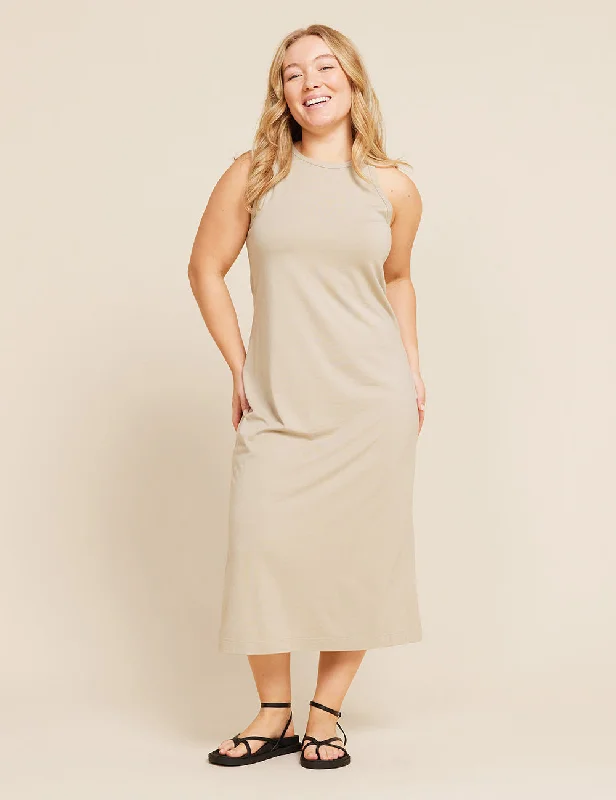  Women's Elegant Formal OutfitRacerback Dress - Stone