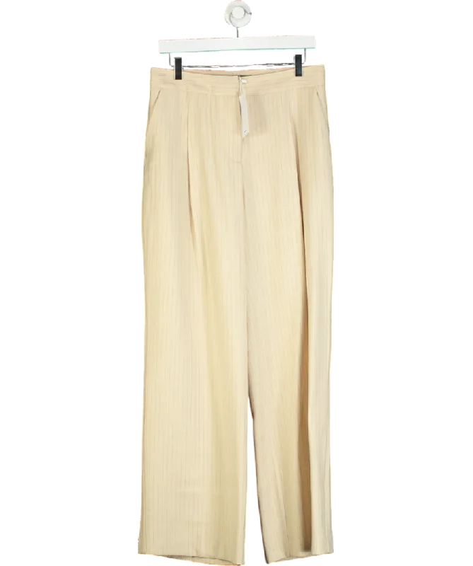  Contemporary Casual DealsMANGO Beige Striped Suit Trousers UK 10