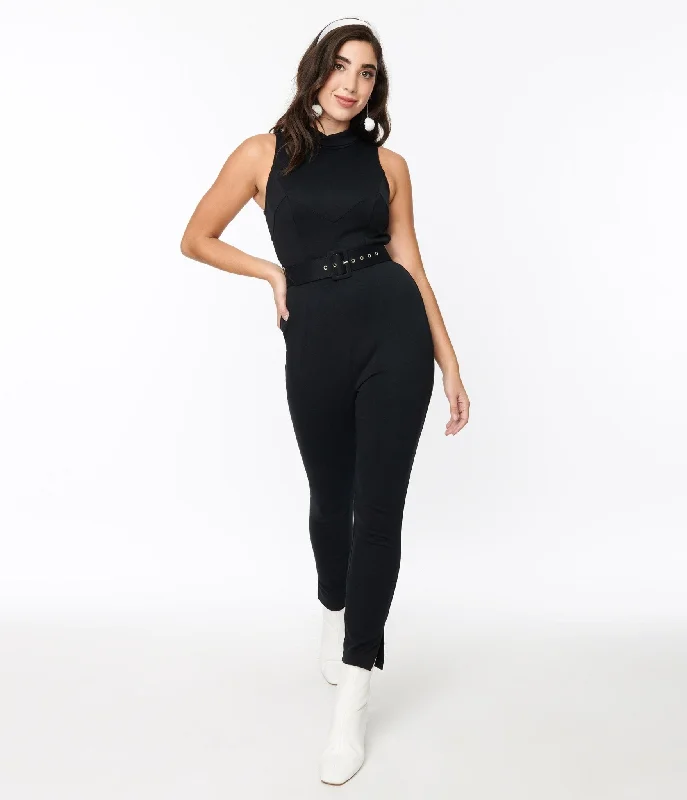  Sleek Style DiscountsBlack Knit Belted Celina Jumpsuit