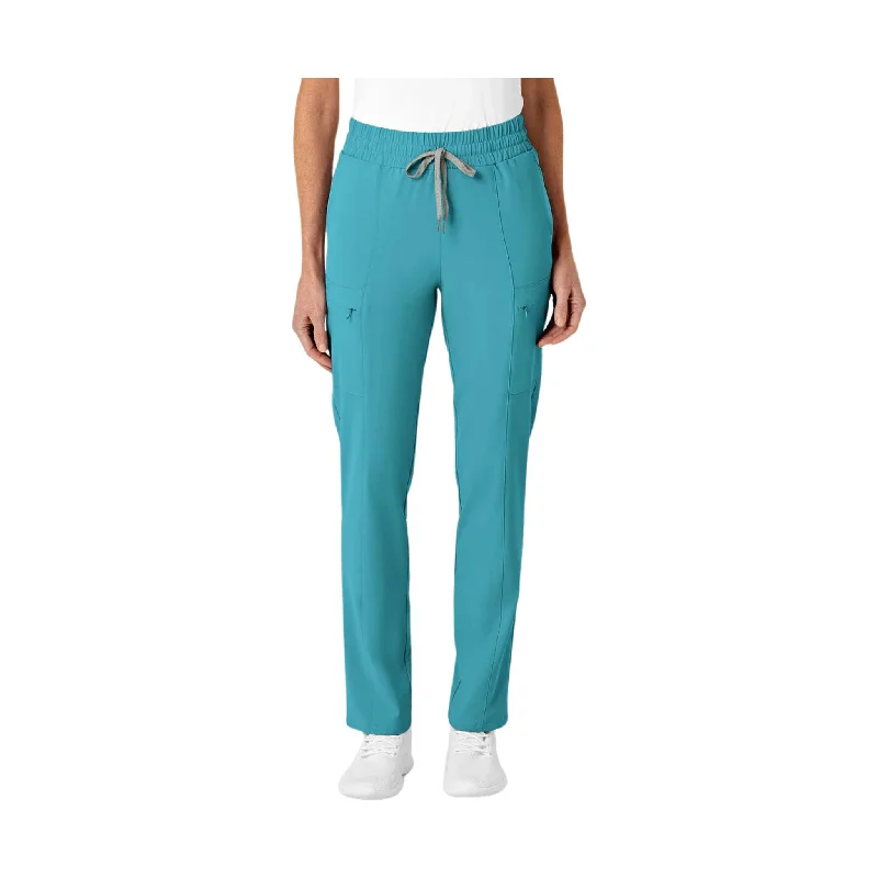  Women's Wardrobe ApparelWonderWink Women's High Waist Slim Leg Scrub Pant - Teal Blue - ONLINE STORE CREDIT/EXCHANGE ONLY