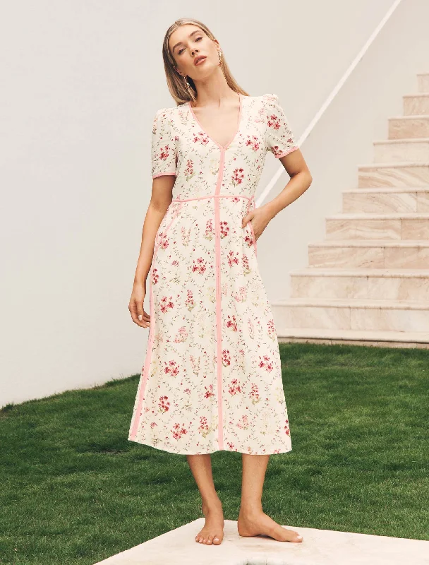  Contemporary Casual DealsSabrina Printed Linen Midi Dress