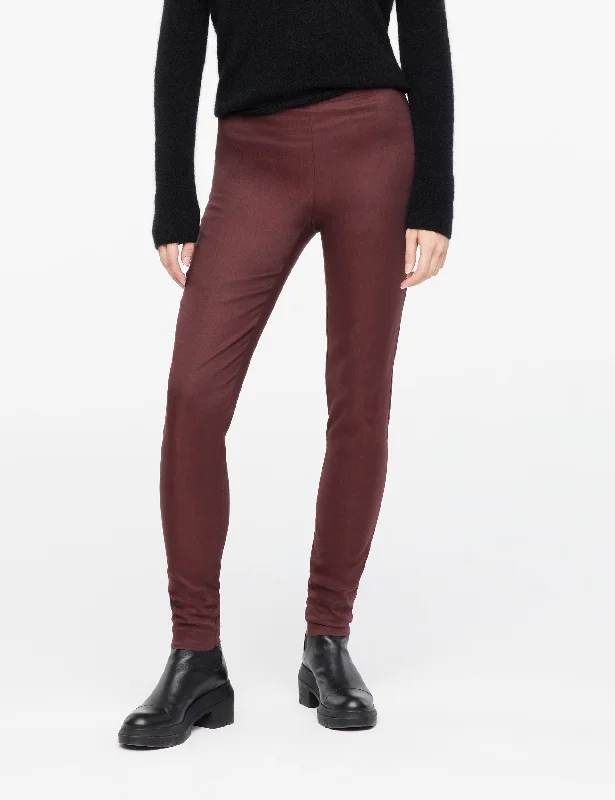  Unleash Your StyleStretch Linen Long Leggings - Burgundy