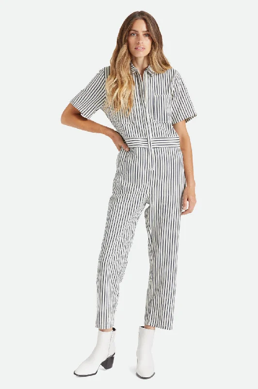  Limited Time Flash SaleMersey S/S Coverall - Dove Stripe