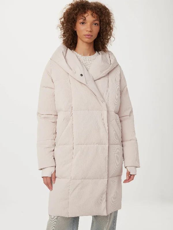  Hot Brand DiscountsThe Ribbed Hygge Puffer Coat in Grey Morn