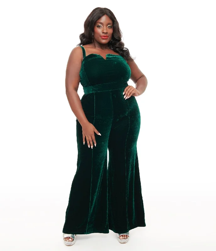  Style BreakthroughsPlus Size Emerald Velvet Jumpsuit