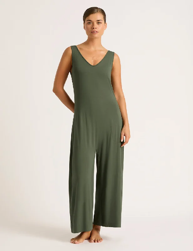  Women's Night-Out OutfitLong Jumpsuit - Moss