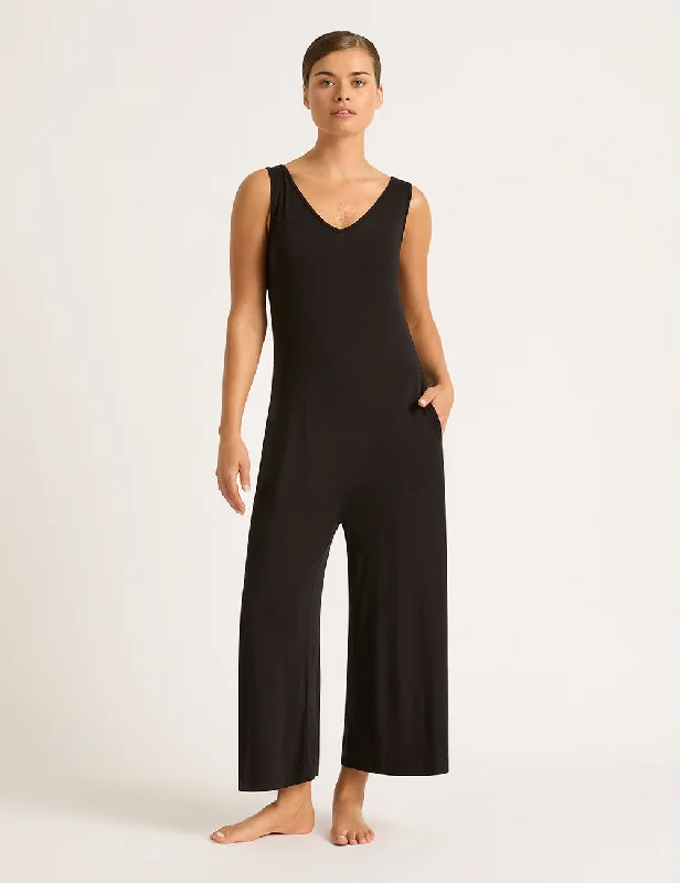  Women's Elegant OutfitLong Jumpsuit - Black