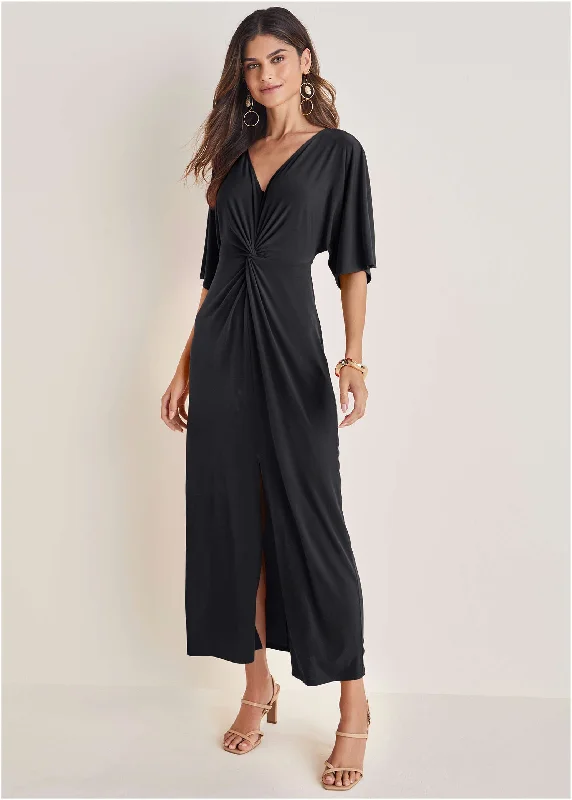  Stylish And Comfortable Clothing For WomenTwist Front Maxi Dress - Black