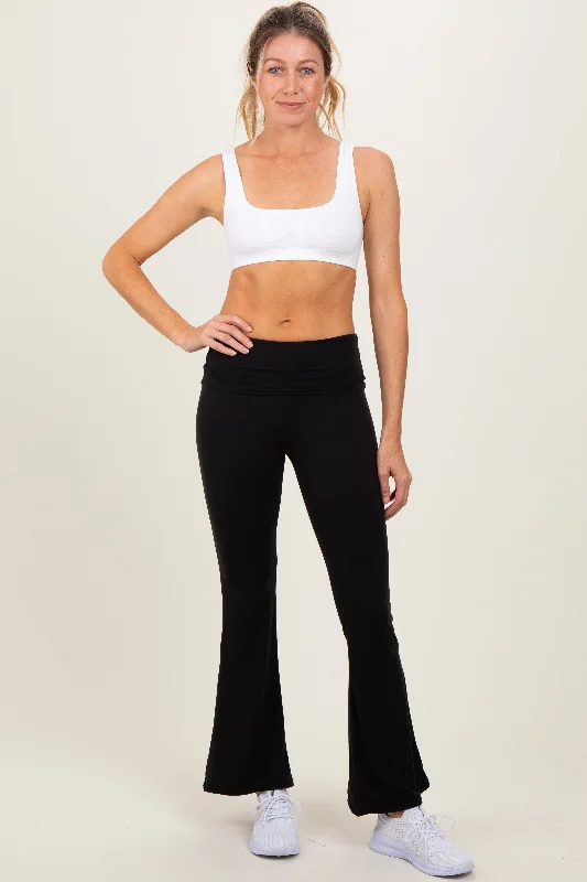  You'Ll Love Us BecauseBlack Fold Over Waistband Flared Pants