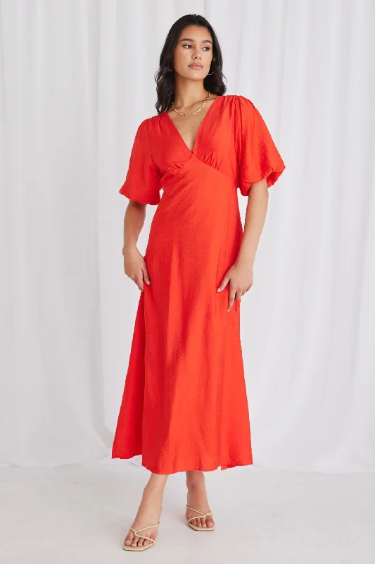  Casual Apparel For WomenEmpire Sunset Puff Sleeve Midi Dress