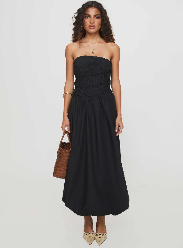  You'Ll Love Us BecauseBrydie Bubble Hem Midi Dress Black