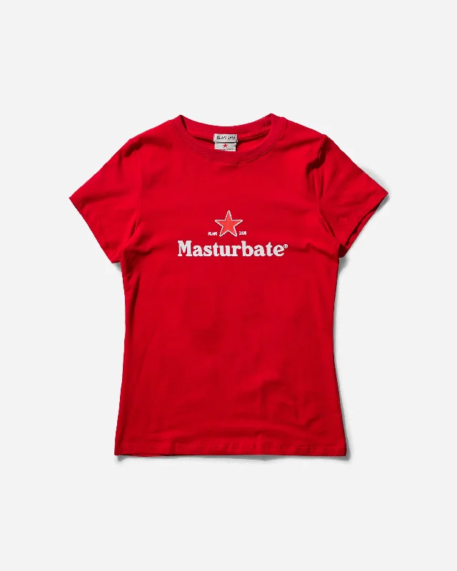  Women's Formal Event ClothingSlam Jam Masturbate T-Shirt Red