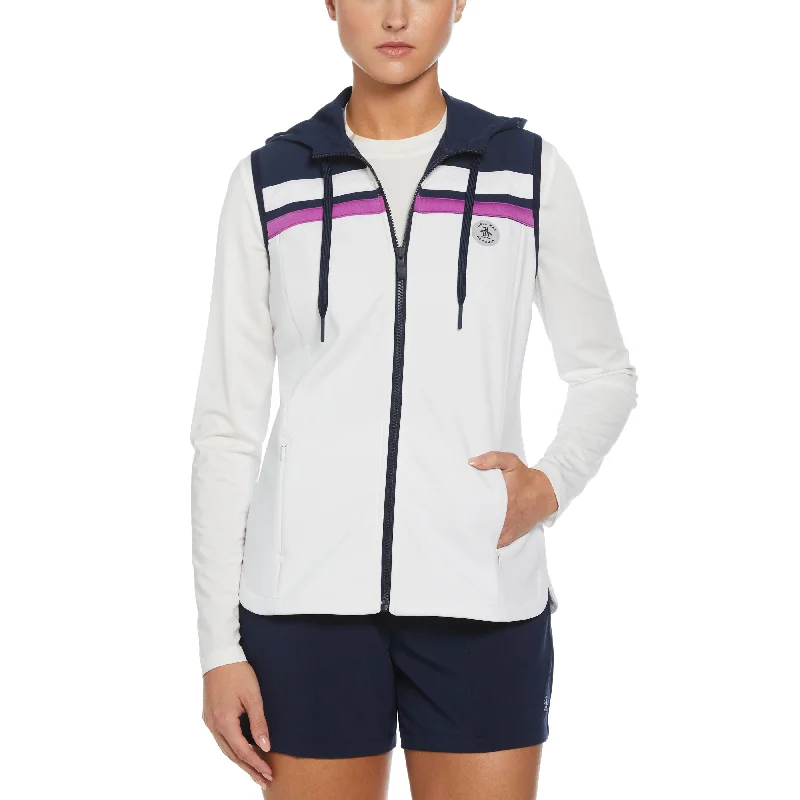  Women's ClothesWomen's Color Block Hooded Full Zip Vest