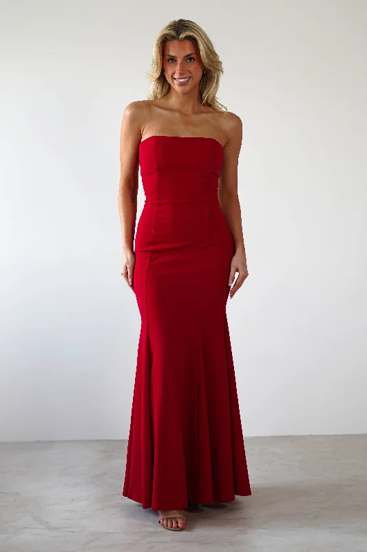  Tailored Clothing For WomenCharla Bodycon Maxi Gown | Red