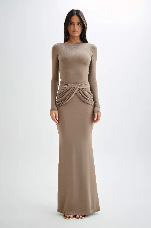  Women's Holiday ClothesHalcyon Long Sleeve Slinky Maxi Dress - Coco