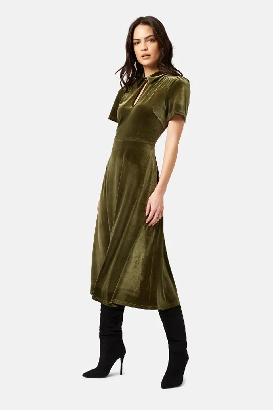  Women's Elegant OutfitNever Say Goodbye Peep Midi Dress