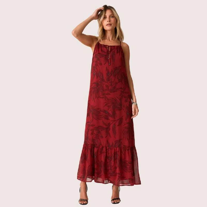  Modern Women's OutfitKiriana Halter Maxi Dress (Wine + Charcoal)