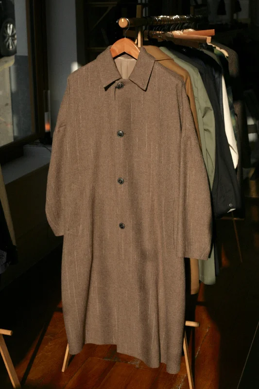  Limited Time Special OfferKasuri Overcoat in Tasmanian Broken Twill Wool | Beige