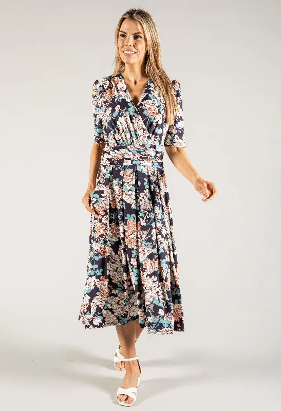  Fashion FrontiersFloral V Neck Dress