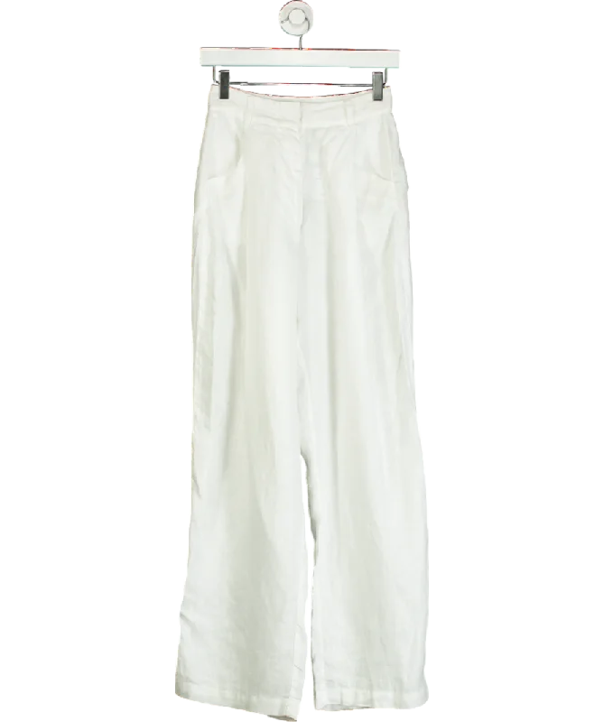  Formal Outfit For Womenaexae White Linen High-rise Trouser UK XS