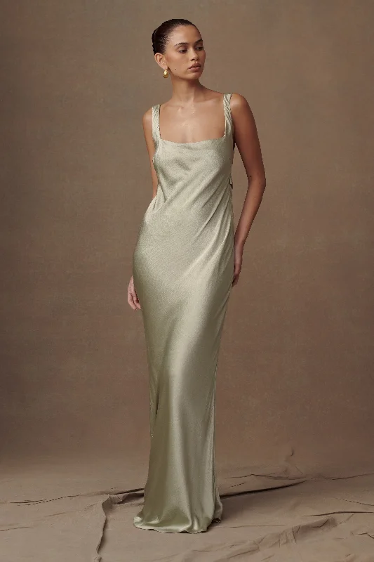  Refined Fashion SaleEnsley Satin Maxi Dress - Sage