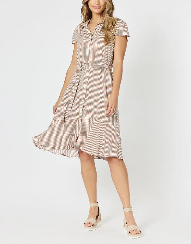  Huge Price CutMio Stripe Midi Dress - Natural