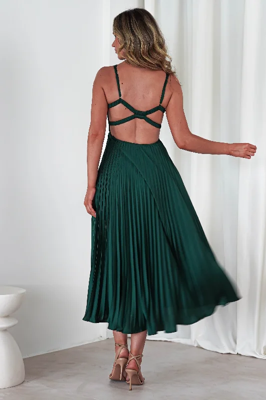  Casual Clothes For WomenCheri Pleated Midaxi Dress | Forest Green