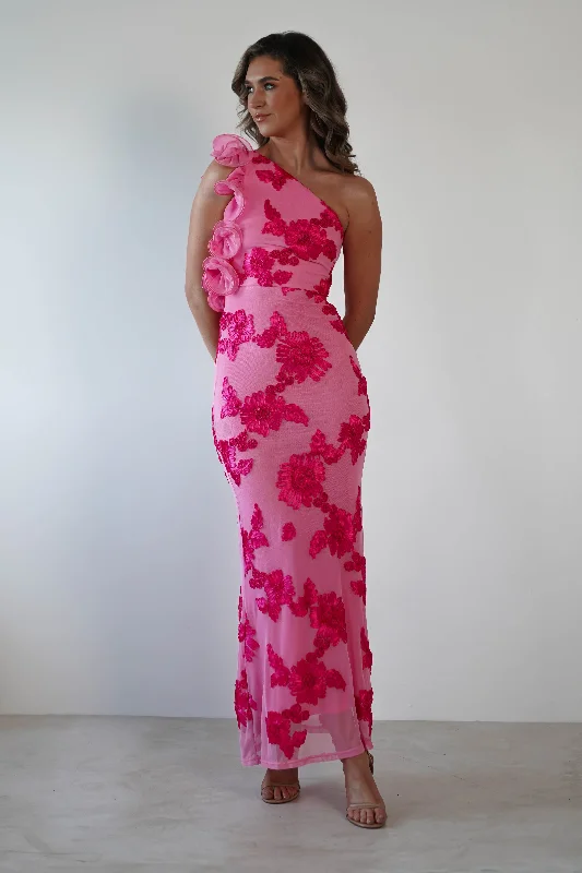  Modern Women's ApparelSydney Bodycon Maxi Dress | Pink Print