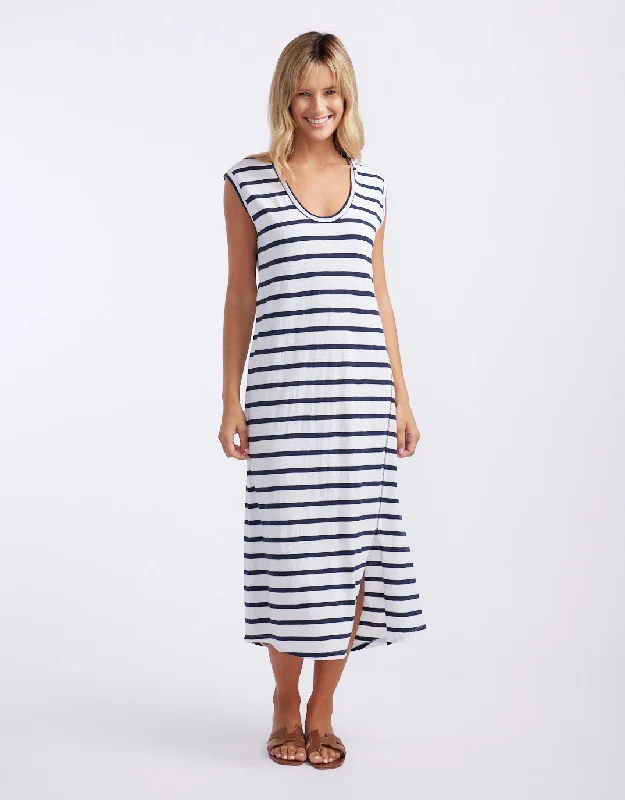  Chic & Modern SalesCali Tank Dress - White/Navy Stripe