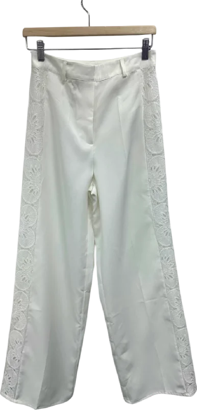  Refined Fashion SaleNasty Gal White Lace Trim Trousers UK 10