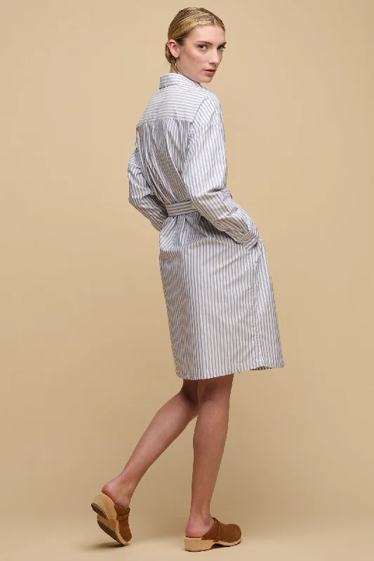  Best SellersWomen's Lorelle Belted Midi Cotton Shirt Dress - Blue/White