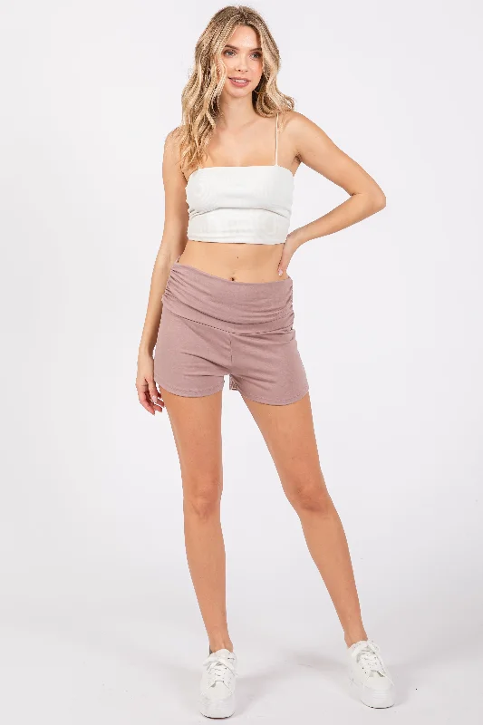  Women's Formal ClothesPink Ruched Side Lounge Shorts