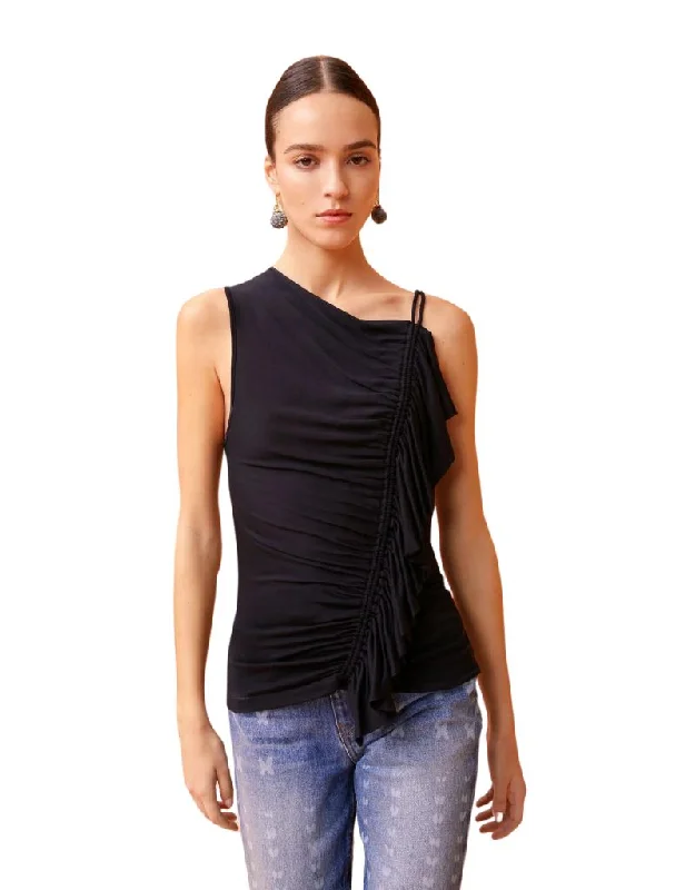  Women's Resort ApparelUlla Johnson Aleida Top in Noir