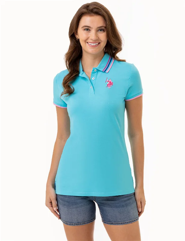  Women's Activewear GarmentsTIPPED VARSITY POLO SHIRT