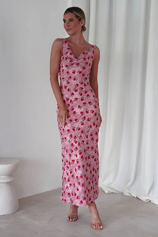  Bid Farewell To The Old SeasonAshley Floral Print Maxi Dress | Pink