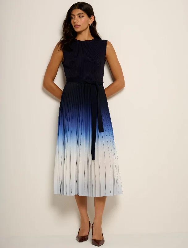  On-Trend Fashion OffersElara Ombre Pleat Midi Dress