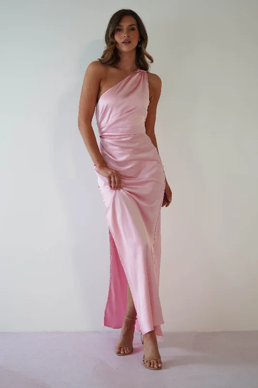  Women's Vintage-Inspired OutfitThessy Soft Satin Maxi Dress | Pink