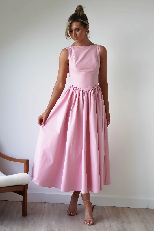  Women's Evening Wear AttireLanelle Cotton Midaxi Dress | Pink