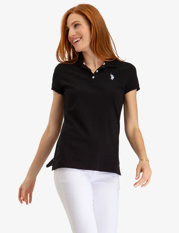  Women's ClothesSOLID PIQUE POLO SHIRT