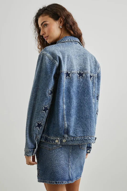  Comfortable Outfit For WomenGROVE BOYFRIEND TRUCKER JACKET - STARRY NIGHT